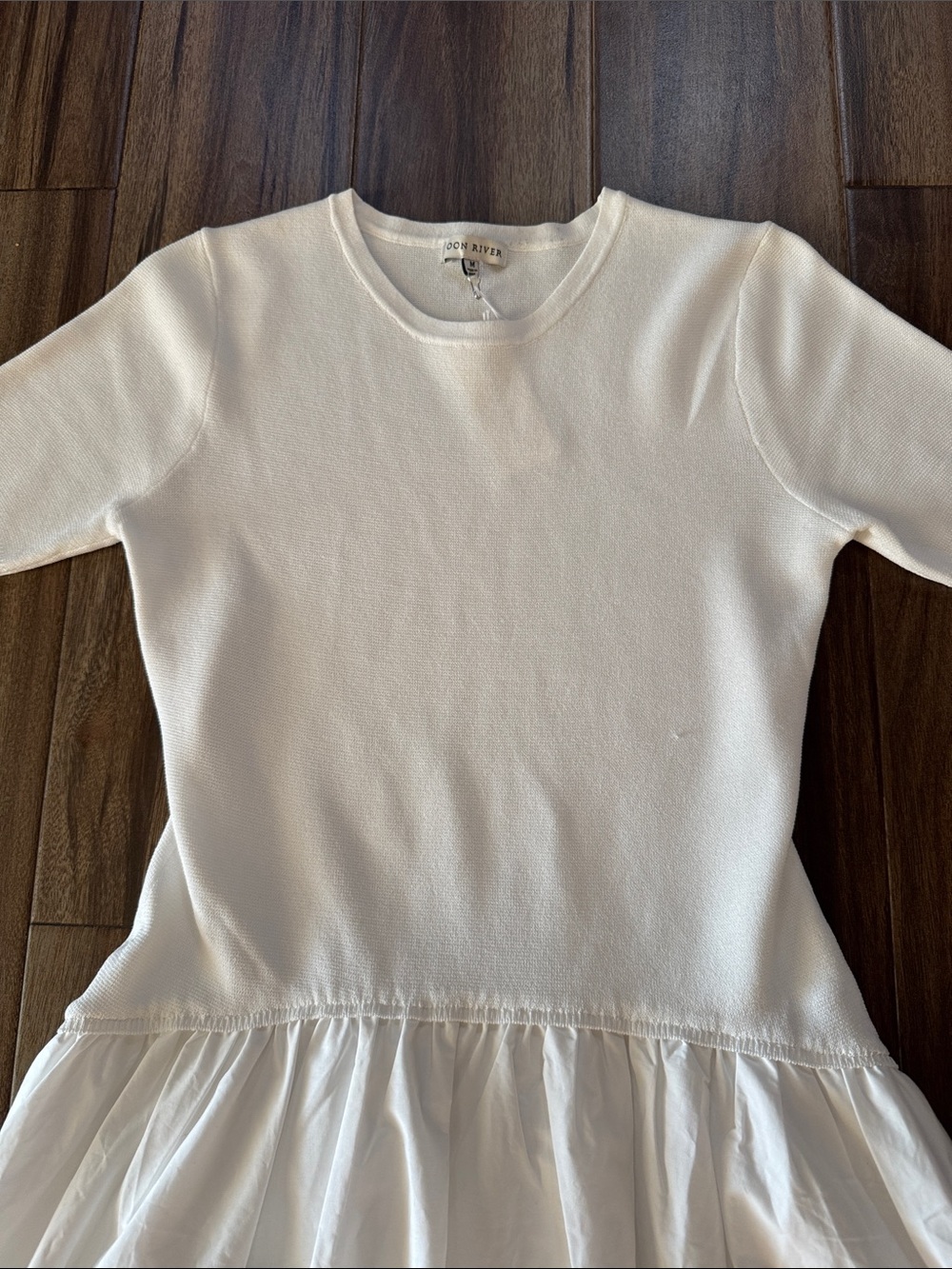 NWT Moon River Bubble Skirt Midi Dress in White Medium - Picture 4 of 15